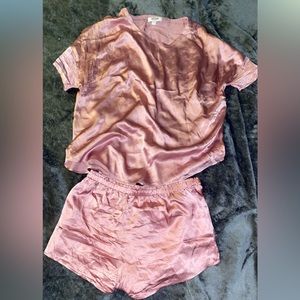 blush rose pink silk pajamas 100% silk